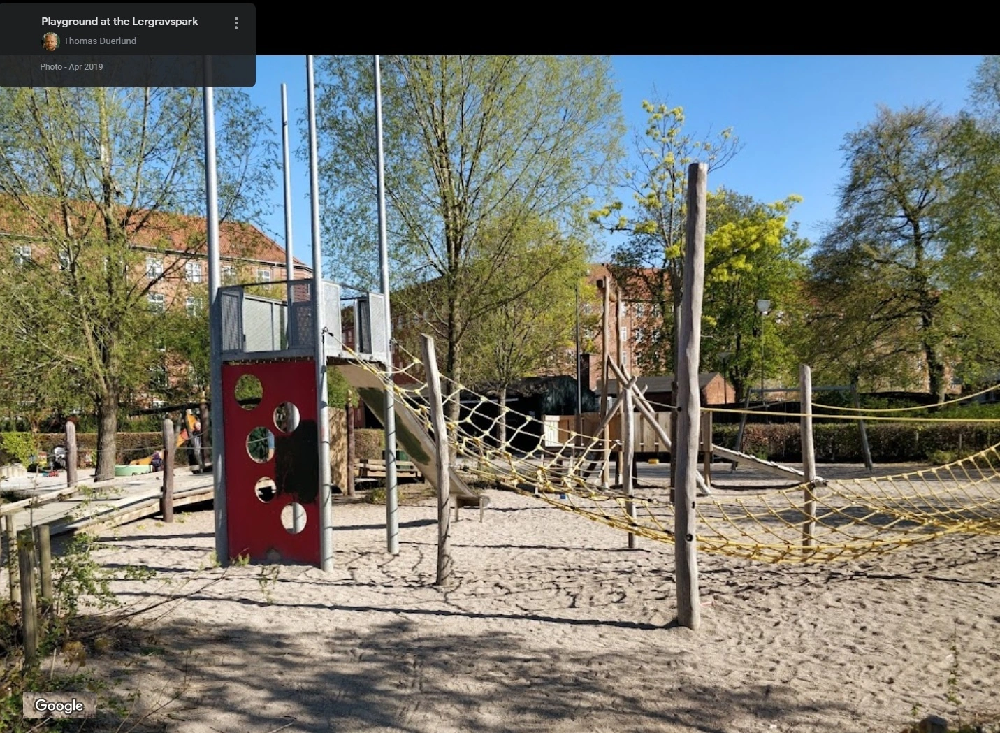 Billed af legepladsen på Lergravsvej 16 Amager Øst Københavns kommune